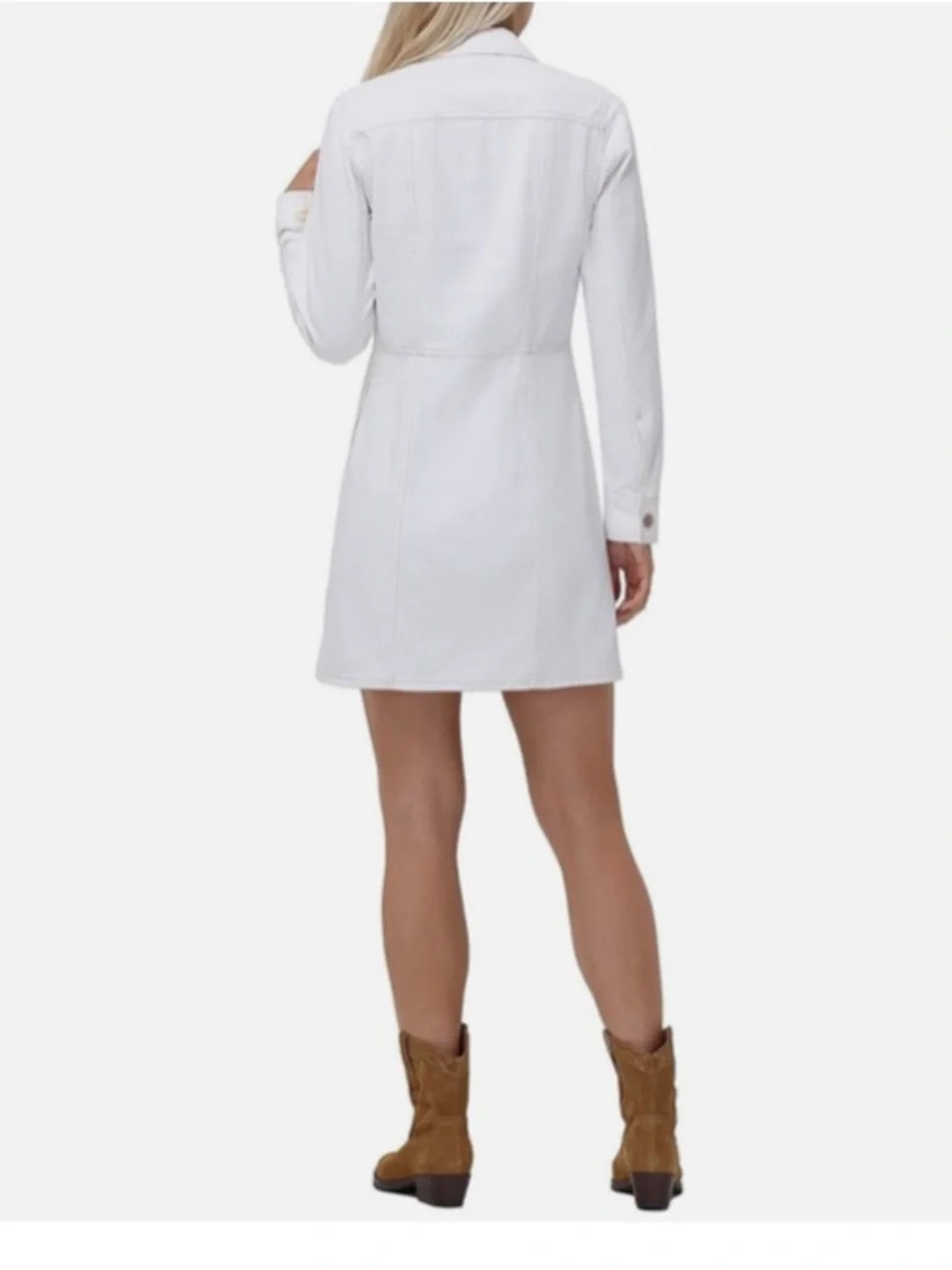 Frye White Long-Sleeve Button-Front Dress - Picture 4 of 6